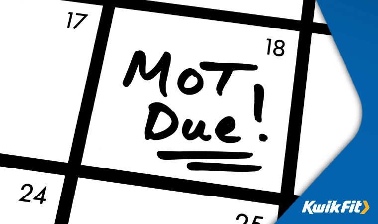 MOT due on a calendar
